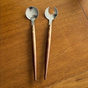 Stylish Wooden Handle Salad Servers